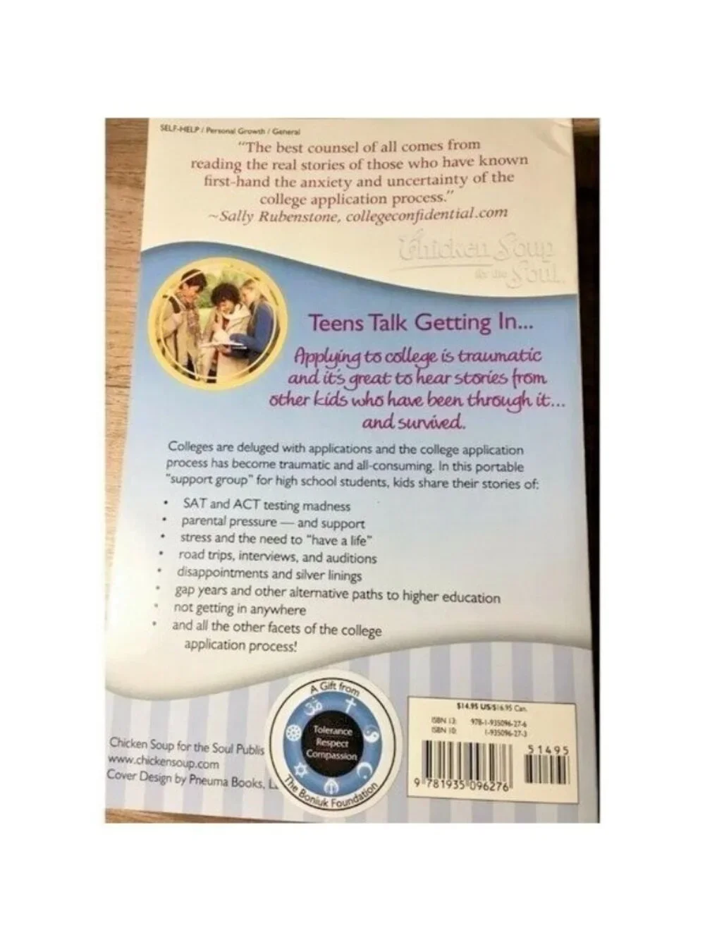 Chicken Soup For The Soul Teens Talk Getting In...To College 101 True Story Book